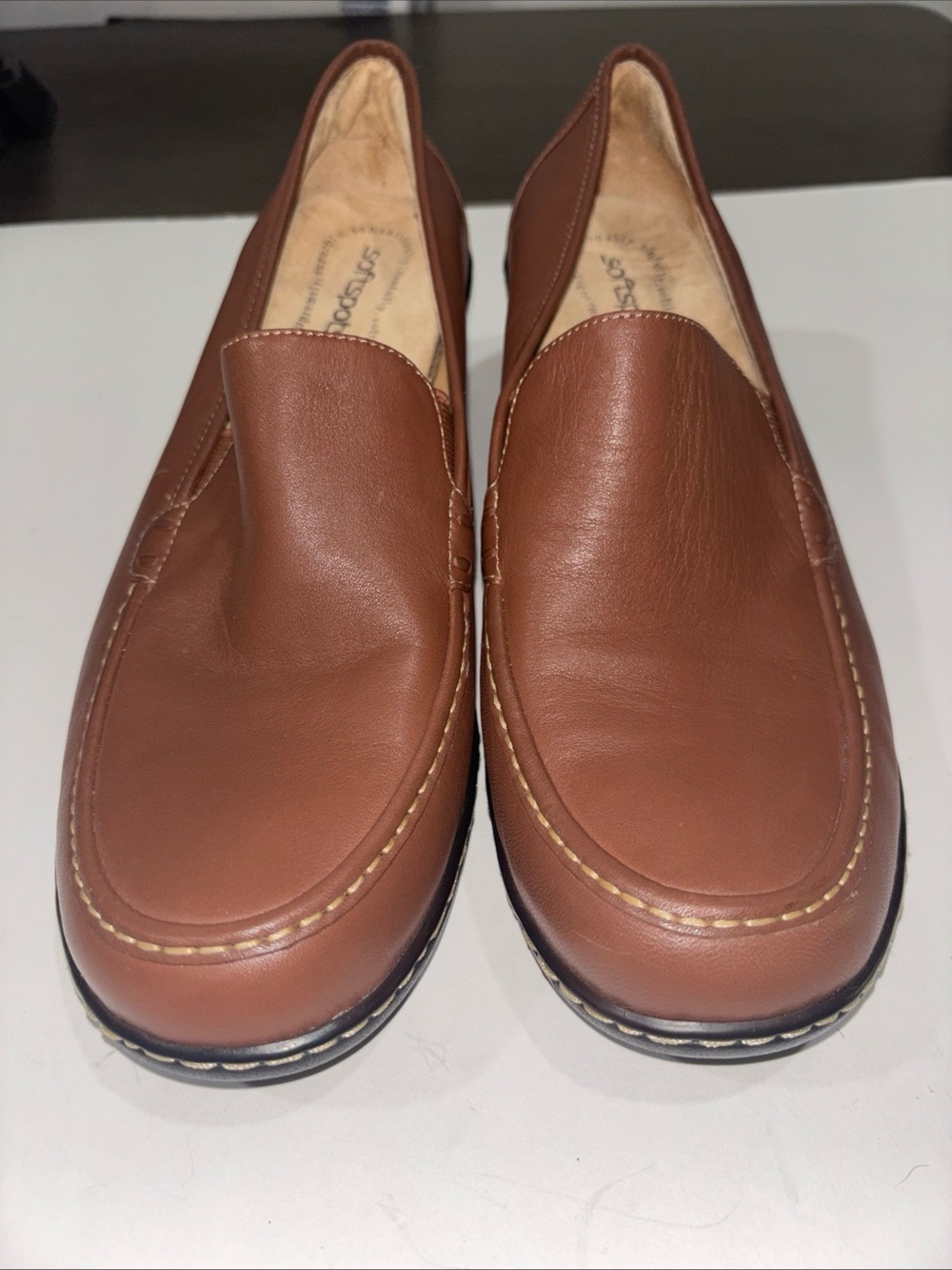 Chestnut Brown Women’s Leather Slip-On Loafers